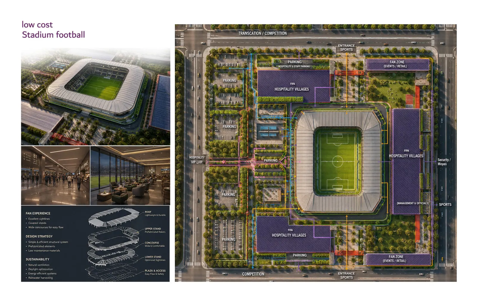 Low-Cost Football Stadium Modular · 25,000 Seats